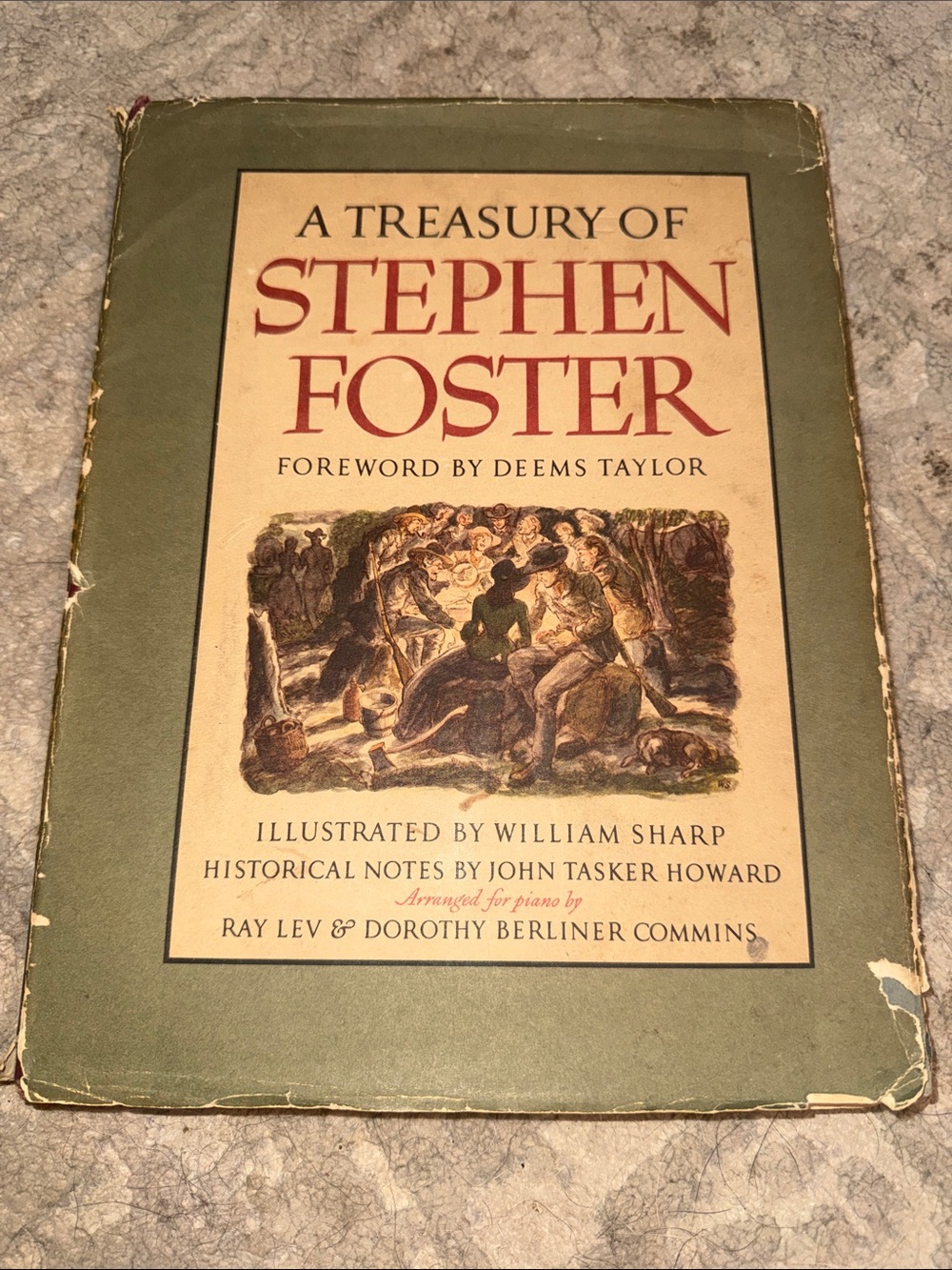 A Treasury of Stephen Foster First Printing Hardcover Dust Jacket Rare 1946
